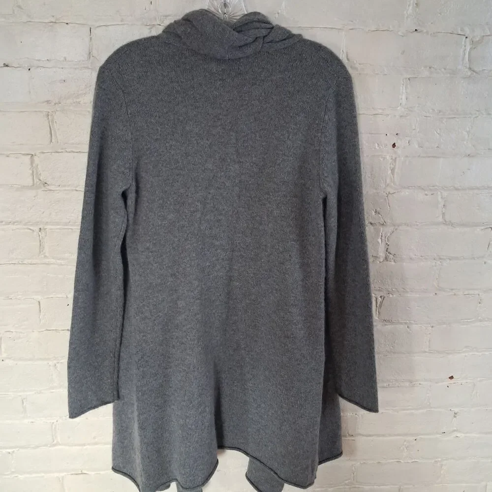 Neiman Marcus Womans Small Long Steel Gray 100% Cashmere Cardigan Open Front - Picture 5 of 5